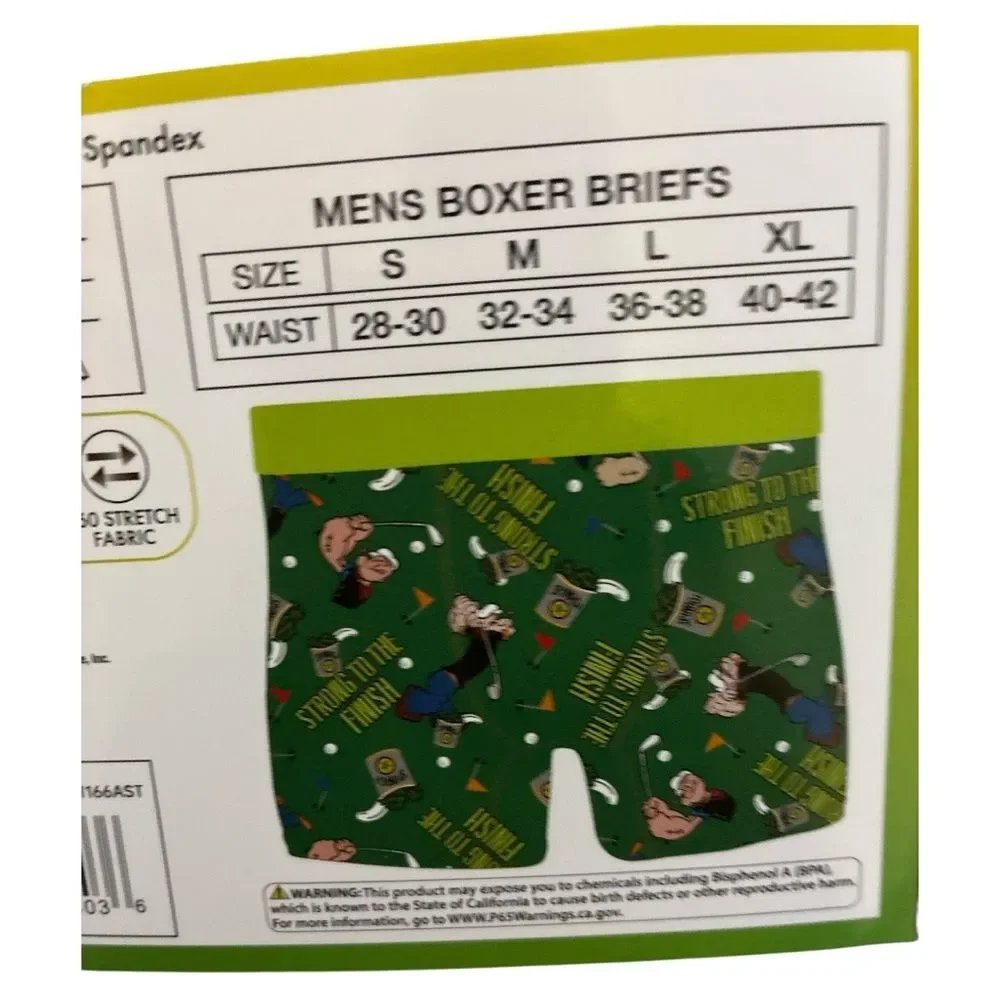 Popeye Boxer Briefs Green Golf Medium